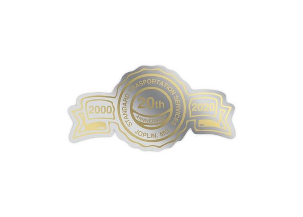 1 3/8" x 2 5/8" Anniversary Foil Imprint Label