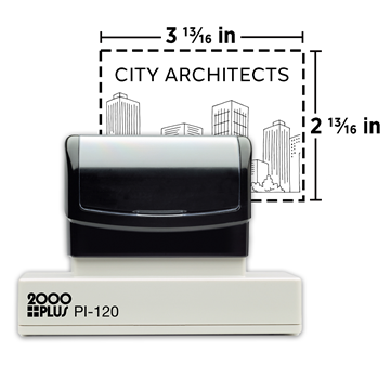 2000 Plus® PI 120 Stamp || Custom Pre-Inked Stamps || 2 13/16" x 3 13/16" Impression