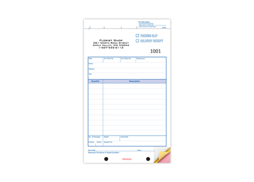 5-1/2" X 8-1/2" Carbonless Snap Set Packing Slip/Delivery, 3 Part