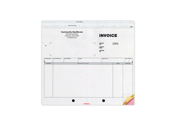 8-1/2" X 7" Carbonless Snap Set Invoice, 3 Part