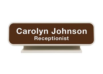 Engraved Designer Desk Sign with Holder || Custom Indoor Signs || Horizontal, 8" x 2"