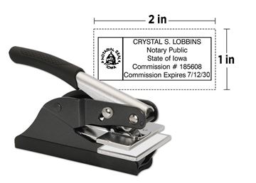  Custom Notary Pocket Embosser || Custom Notary Embossers || 1" x 2" Impression