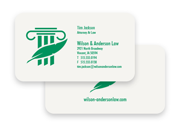 1 Color Standard Business Cards || Business Cards || 2 Sided, Round Corners