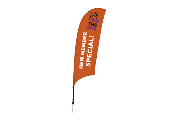 11.5' Razor Feather Flags || Tradeshow Signage || 1 Sided, Ground Spike