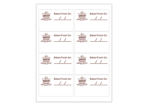 2 1/2" x 4" Rectangle 1 Color - 8/sheet Label