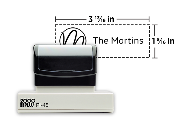 2000 Plus® PI 45 Stamp || Custom Pre-Inked Stamps || 1 5/16" x 3 13/16" Impression