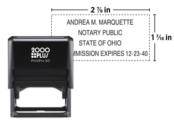 2000 Plus® PrintPro™ 60 Notary Stamp || Custom Self-Inking Notary Stamps || 1 7/16" x 2 7/8" Impression