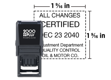 2000 Plus® PrintPro™ Q43D Square Economy Dater || Custom Self-Inking Date Stamps || 1 9/16" Impression