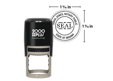 2000 Plus® PrintPro™ R40 Round Notary Stamp || Custom Self-Inking Notary Stamps || 1 9/16" Impression