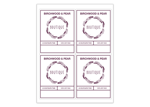 4" x 5" Rectangle 1 Color - 4/sheet Label