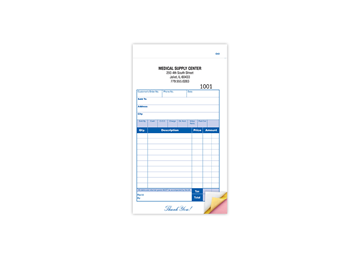 4-1/4" X 7" Carbonless Sales Book, 3 Part