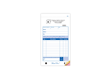 4-1/4" X 7" Carbonless Snap Set Sales Order, 3 Part