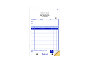 5-1/2" X 8-1/2" Carbonless Snap Set Sales Form, 2 Part