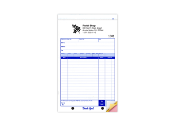 5-1/2" X 8-1/2" Carbonless Snap Set Sales Form, 3 Part