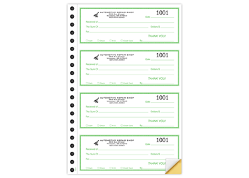 6-7/8" X 2-3/4" Spiral Bound Carbonless Receipt Book, 2 Part