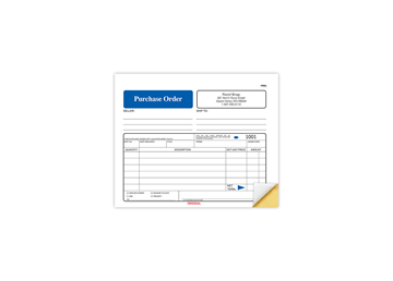 7-1/2" X 5-1/2" Spiral Bound Carbonless Purchase Order Book, 2-Part