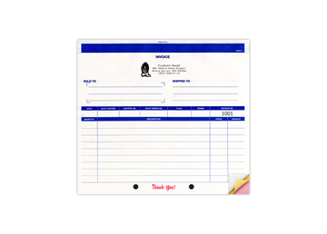 8-1/2" X 7" Carbonless Snap Set Invoice, 3 Part