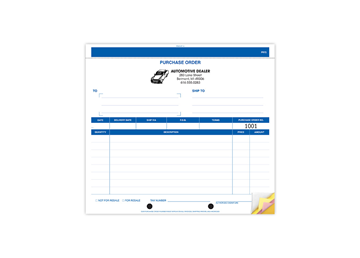 8-1/2" X 7" Carbonless Snap Set Purchase Order, 4 Part