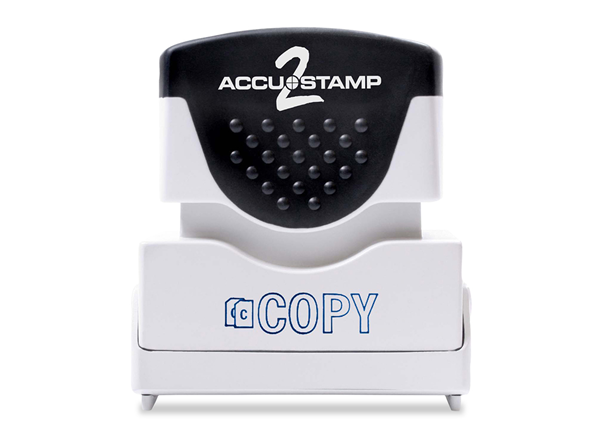 Accu-Stamp2® "Copy" Pre-Inked Stamp with Shutter || Message Stamps || 1 5/8" x 1/2" Impression, Blue Ink