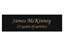 Engraved Black Metal Plate || Custom Indoor Signs || Horizontal, 3 1/2" x 1", Gold Imprint