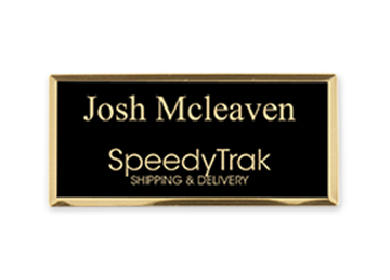 Engraved Metallic Name Badge || Custom Badges || Black, 3" x 1 1/2"