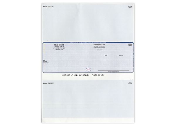 Laser 1-Part Middle Checks, Peachtree Compatible, Unlined