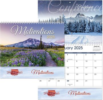 Motivations Wall Calendar || Custom Calendars and Planners || Spiral, Metallic Foil