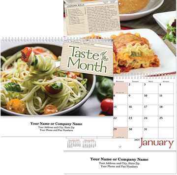 Taste of the Month Wall Calendar || Custom Calendars and Planners || Spiral, Screen Printed