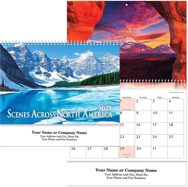 SCENES ACROSS AMERICA WALL CALENDAR SPIRAL