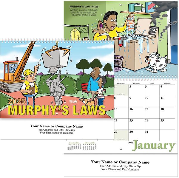 Murphy's Law Wall Calendar || Custom Calendars and Planners || Spiral, Screen Printed