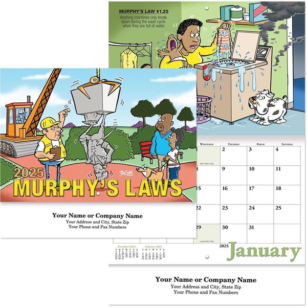 Murphy's Law Wall Calendar || Custom Calendars and Planners || Stapled, Screen Printed