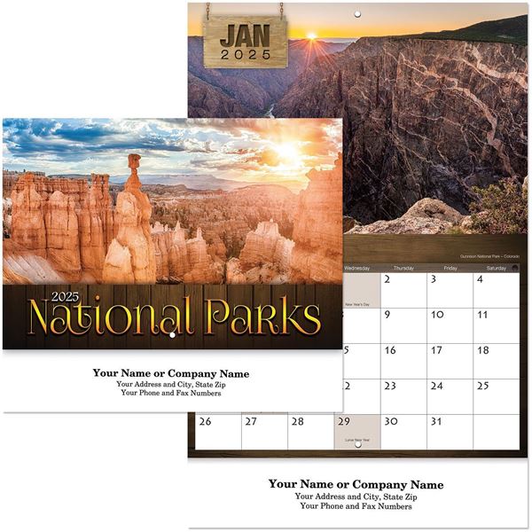 National Parks Wall Calendar || Custom Calendars and Planners || Stapled, Screen Printed