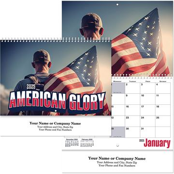 American Glory Wall Calendar || Custom Calendars and Planners || Spiral, Screen Printed
