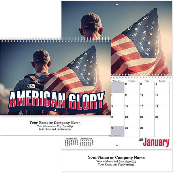American Glory Wall Calendar || Custom Calendars and Planners || Spiral, Screen Printed