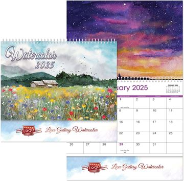 Watercolor Wall Calendar || Custom Calendars and Planners || Spiral, Foil