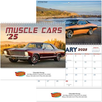 Muscle Car Spiral Wall Calendar || Custom Calendars and Planners || Spiral, Full Color