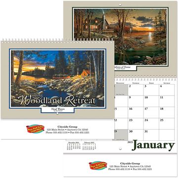 Woodland Retreat Wall Calendar || Custom Calendars and Planners || Spiral, Full Color