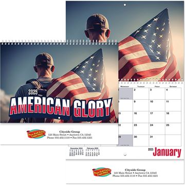 American Glory Wall Calendar || Custom Calendars and Planners || Spiral, Full Color